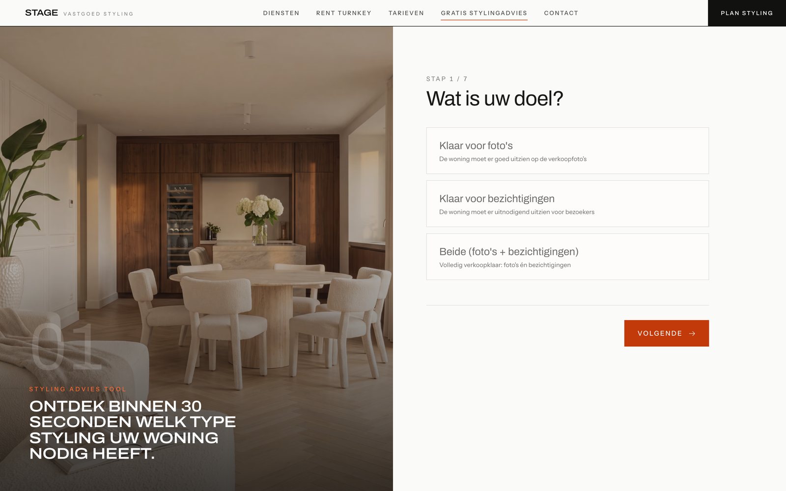 Een advies-tool die de bezoeker op weg helpt
